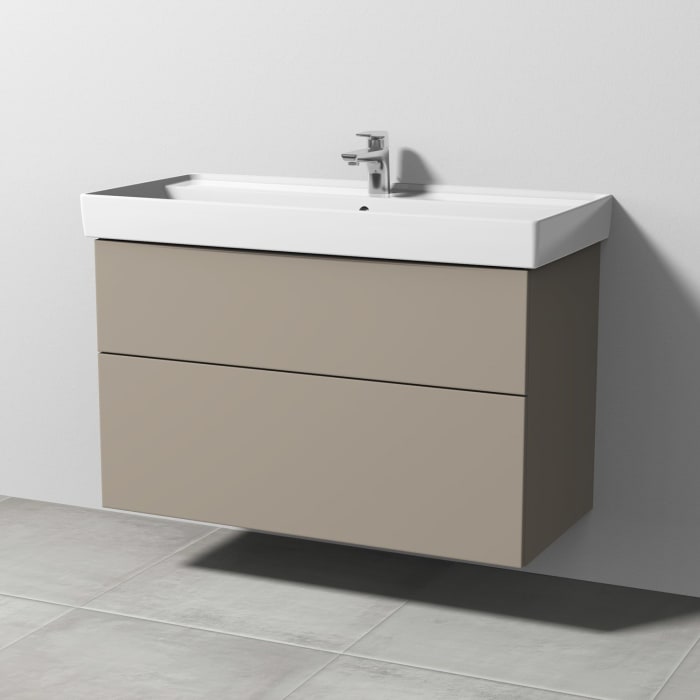Sanipa 3way Waschtischunterbau für Keramik-Waschtisch Collaro 100 cm, 2 Auszüge mit Push to open