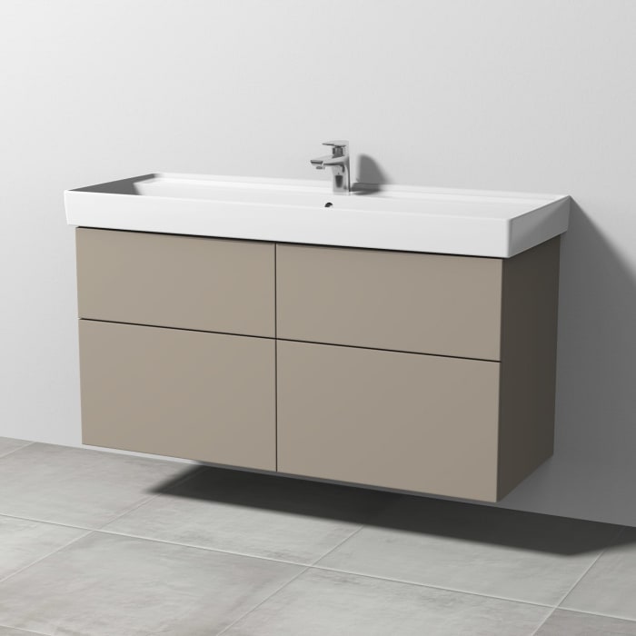 Sanipa 3way Waschtischunterbau für Keramik-Waschtisch Collaro 120 cm, 4 Auszüge mit Push to open