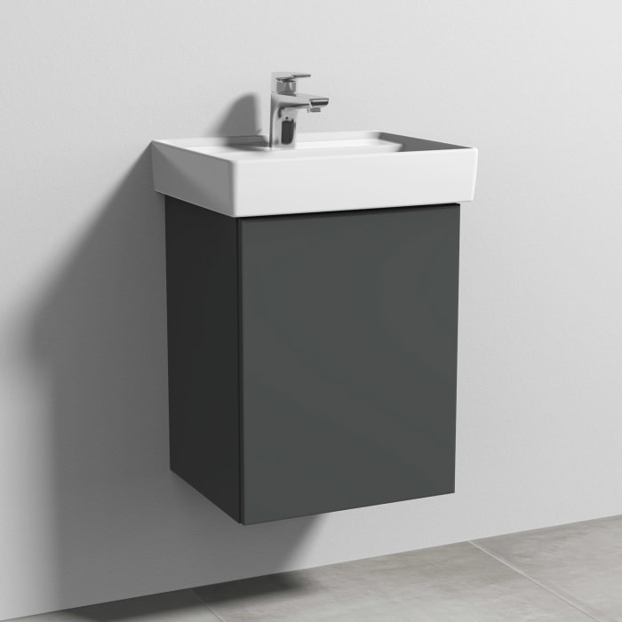 Sanipa 3way Waschtischunterbau für Keramik-Waschtisch Collaro 45 cm, 1 Tür, Anschlag rechts, mit Push to open