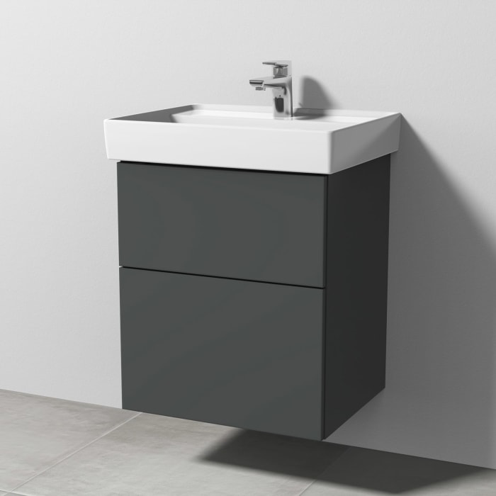 Sanipa 3way Waschtischunterbau für Keramik-Waschtisch Collaro 55 cm, 2 Auszüge mit Push to open