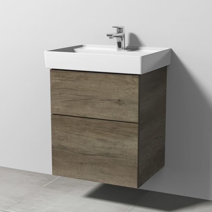 Sanipa 3way Waschtischunterbau für Keramik-Waschtisch Collaro 55 cm, 2 Auszüge mit Push to open