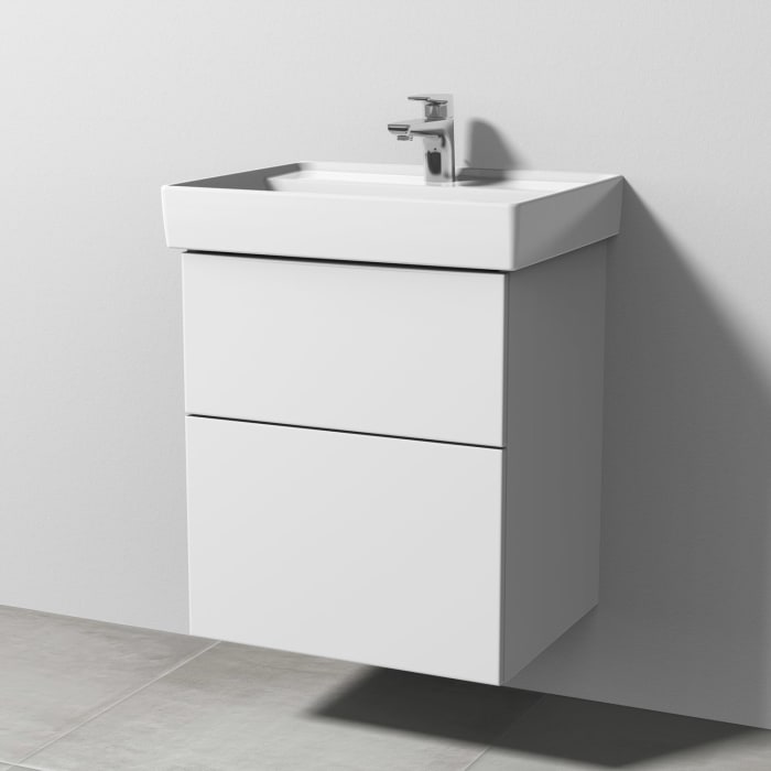 Sanipa 3way Waschtischunterbau für Keramik-Waschtisch Collaro 55 cm, 2 Auszüge mit Push to open
