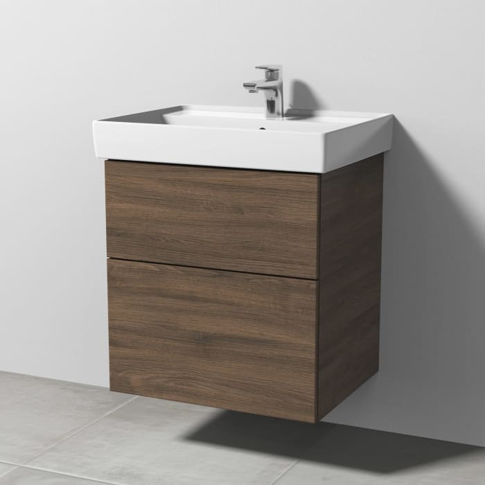 Sanipa 3way Waschtischunterbau für Keramik-Waschtisch Collaro 60 cm, 2 Auszüge mit Push to open