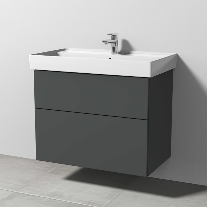 Sanipa 3way Waschtischunterbau für Keramik-Waschtisch Collaro 80 cm, 2 Auszüge mit Push to open