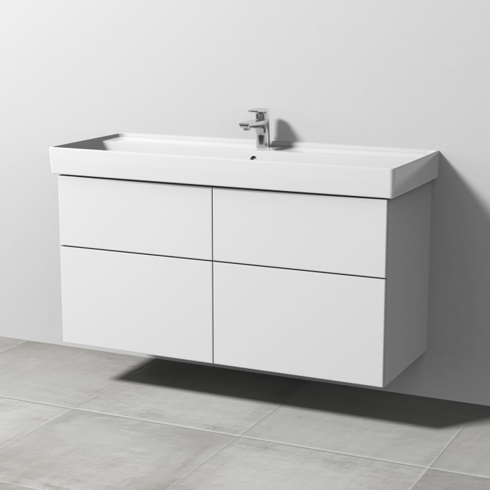 Sanipa 3way Waschtischunterbau für Keramik-Waschtisch Collaro 120 cm, 4 Auszüge mit Push to open