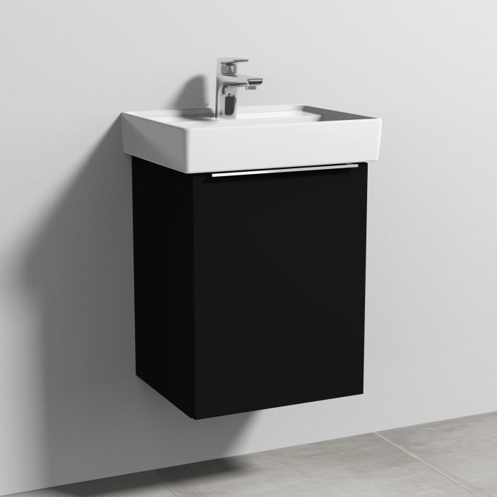 Sanipa 3way Waschtischunterbau für Keramik-Waschtisch Collaro 45 cm, 1 Tür, Anschlag rechts, mit Aufsatzgriff