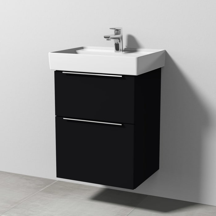 Sanipa 3way Waschtischunterbau für Keramik-Waschtisch Collaro 50 cm, 2 Auszüge mit Aufsatzgriff