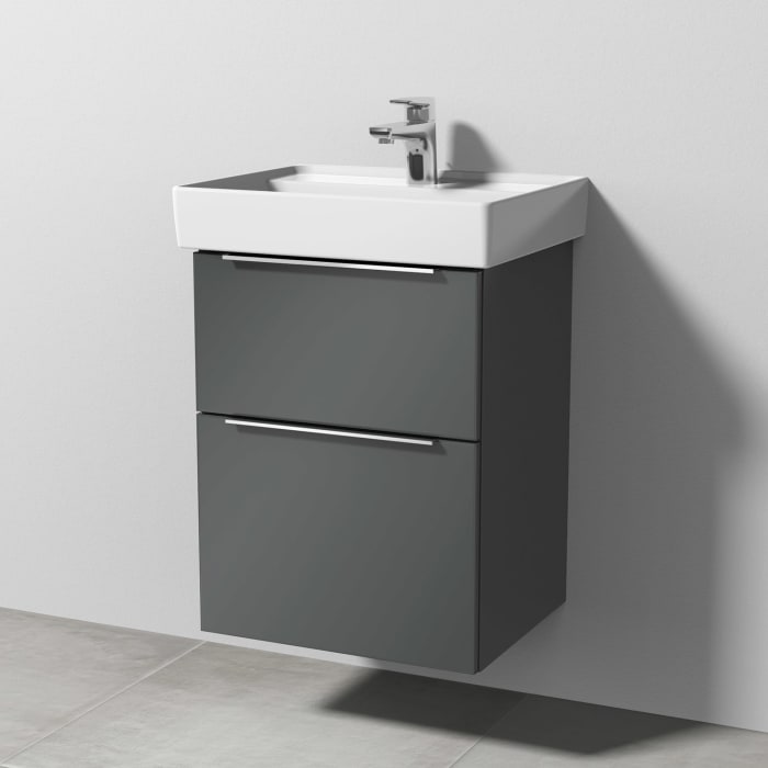 Sanipa 3way Waschtischunterbau für Keramik-Waschtisch Collaro 50 cm, 2 Auszüge mit Aufsatzgriff