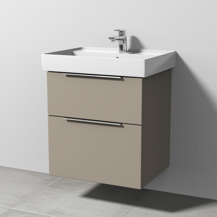 Sanipa 3way Waschtischunterbau für Keramik-Waschtisch Collaro 60 cm, 2 Auszüge mit Aufsatzgriff