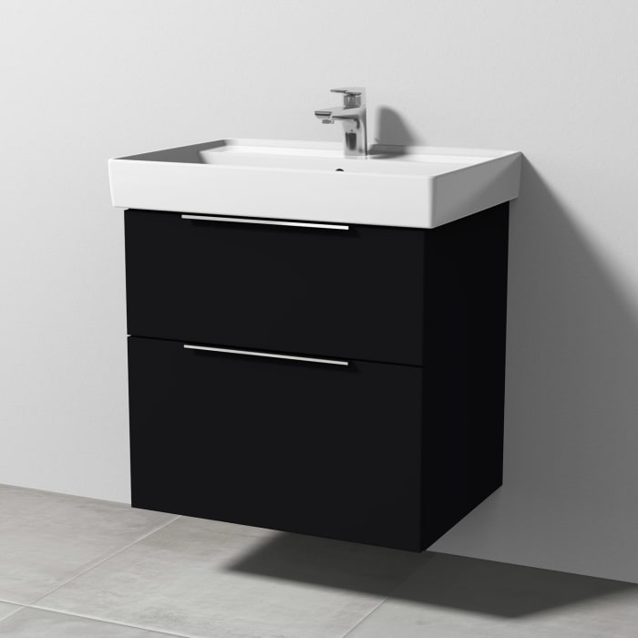 Sanipa 3way Waschtischunterbau für Keramik-Waschtisch Collaro 65 cm, 2 Auszüge mit Aufsatzgriff