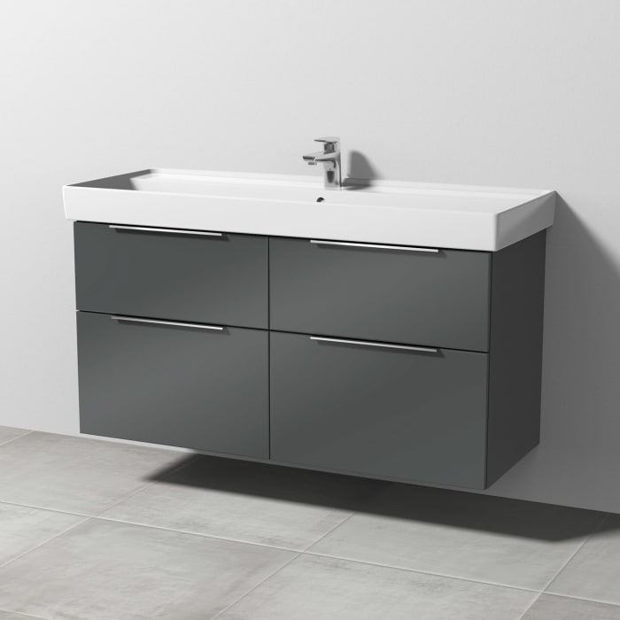 Sanipa 3way Waschtischunterbau für Keramik-Waschtisch Collaro 120 cm, 4 Auszüge mit Aufsatzgriff