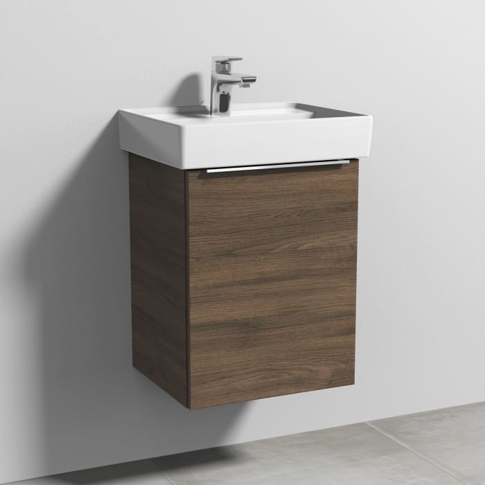 Sanipa 3way Waschtischunterbau für Keramik-Waschtisch Collaro 45 cm, 1 Tür, Anschlag rechts, mit Aufsatzgriff