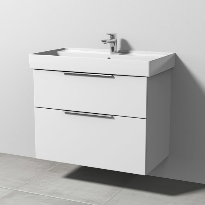 Sanipa 3way Waschtischunterbau für Keramik-Waschtisch Collaro 80 cm, 2 Auszüge mit Aufsatzgriff