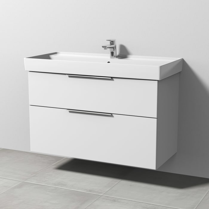 Sanipa 3way Waschtischunterbau für Keramik-Waschtisch Collaro 100 cm, 2 Auszüge mit Aufsatzgriff