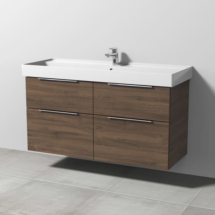 Sanipa 3way Waschtischunterbau für Keramik-Waschtisch Collaro 120 cm, 4 Auszüge mit Aufsatzgriff