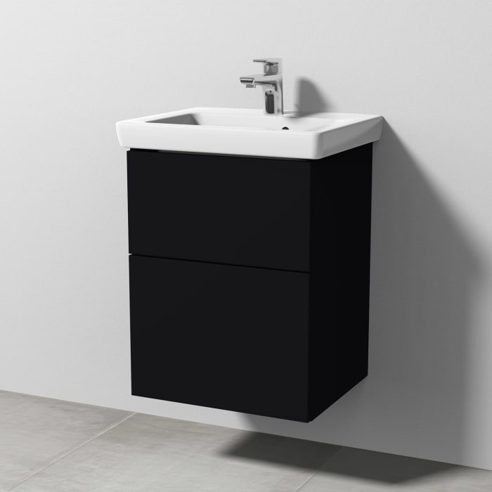 Sanipa 3way Waschtischunterbau für Keramik-Waschtisch Subway 2.0 50 cm, 2 Auszüge mit Push to open