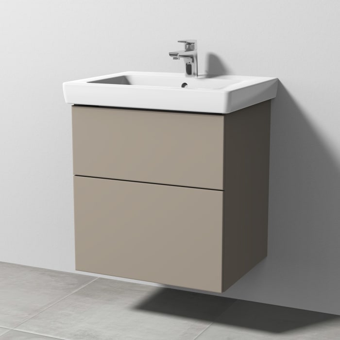 Sanipa 3way Waschtischunterbau für Keramik-Waschtisch Subway 2.0 60 cm, 2 Auszüge mit Push to open