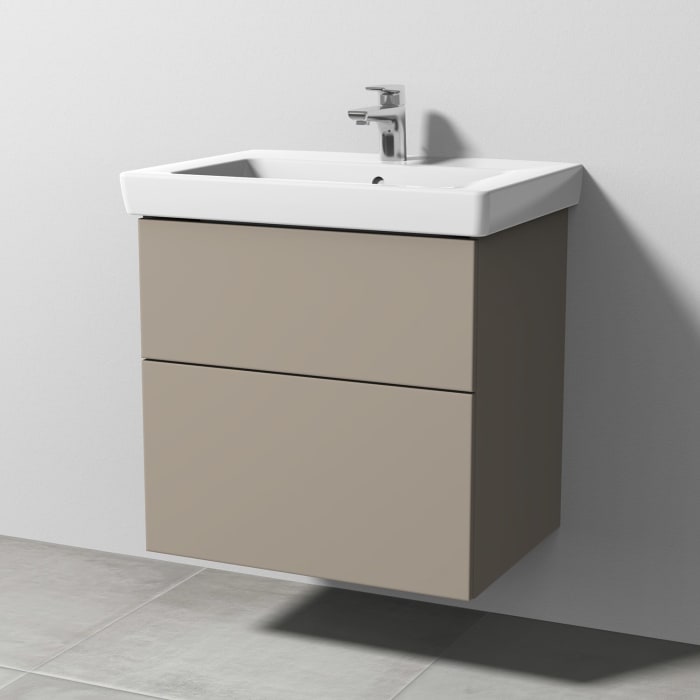 Sanipa 3way Waschtischunterbau für Keramik-Waschtisch Subway 2.0 65 cm, 2 Auszüge mit Push to open