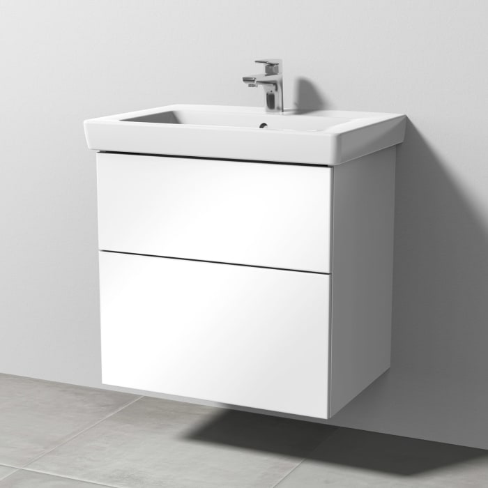 Sanipa 3way Waschtischunterbau für Keramik-Waschtisch Subway 2.0 65 cm, 2 Auszüge mit Push to open