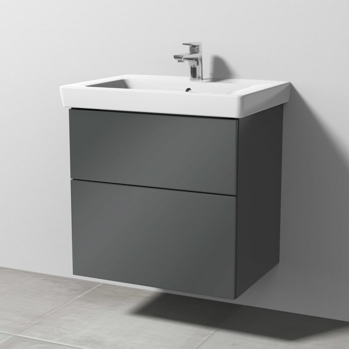 Sanipa 3way Waschtischunterbau für Keramik-Waschtisch Subway 2.0 65 cm, 2 Auszüge mit Push to open