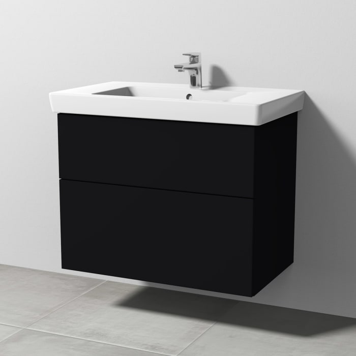 Sanipa 3way Waschtischunterbau für Keramik-Waschtisch Subway 2.0 80 cm, 2 Auszüge mit Push to open