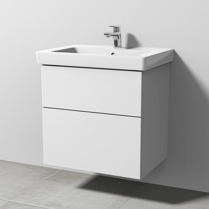 Sanipa 3way Waschtischunterbau für Keramik-Waschtisch Subway 2.0 65 cm, 2 Auszüge mit Push to open