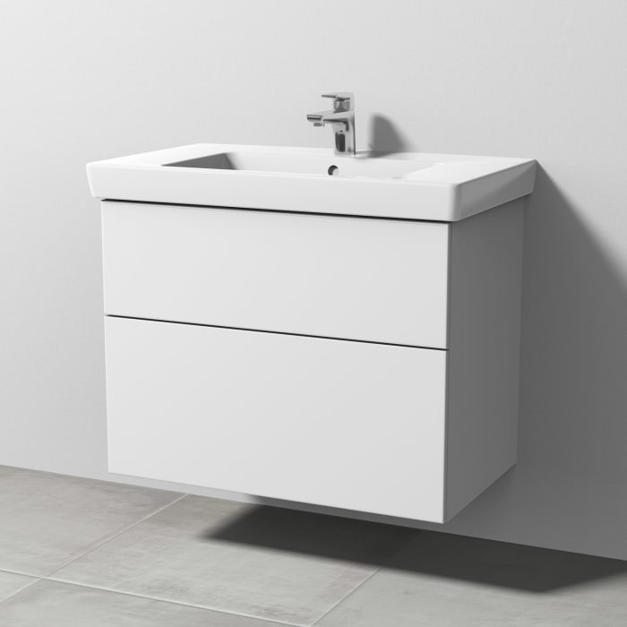 Sanipa 3way Waschtischunterbau für Keramik-Waschtisch Subway 2.0 80 cm, 2 Auszüge mit Push to open