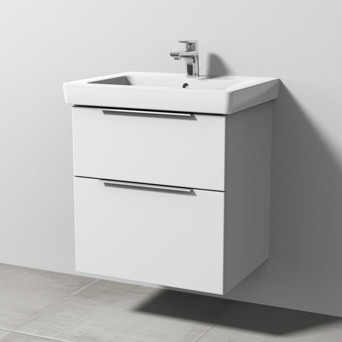 Sanipa 3way Waschtischunterbau für Keramik-Waschtisch Subway 2.0 60 cm, 2 Auszüge mit Aufsatzgriff