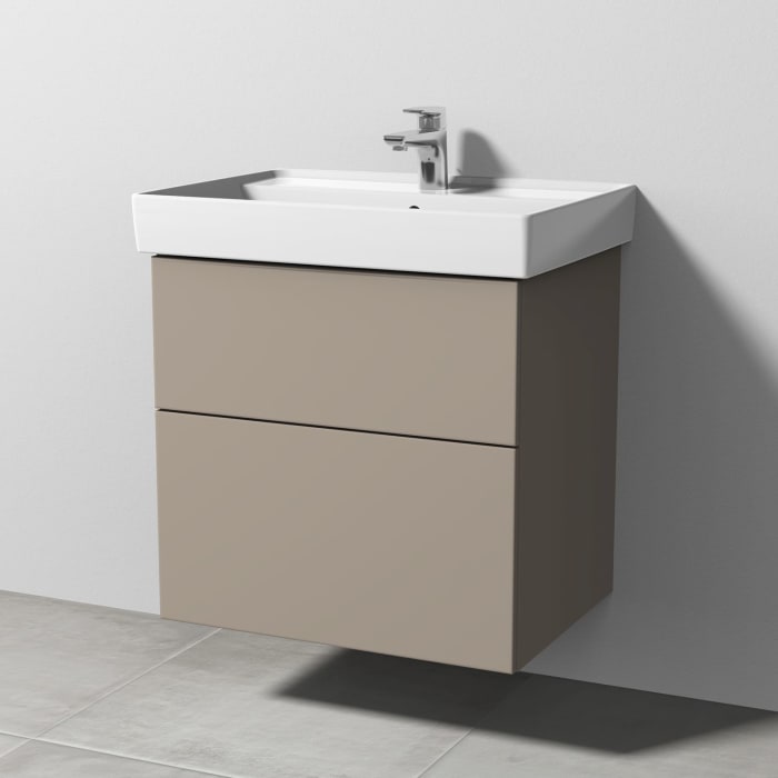 Sanipa 3way Waschtischunterbau für Keramik-Waschtisch Collaro 65 cm, 2 Auszüge mit Push to open