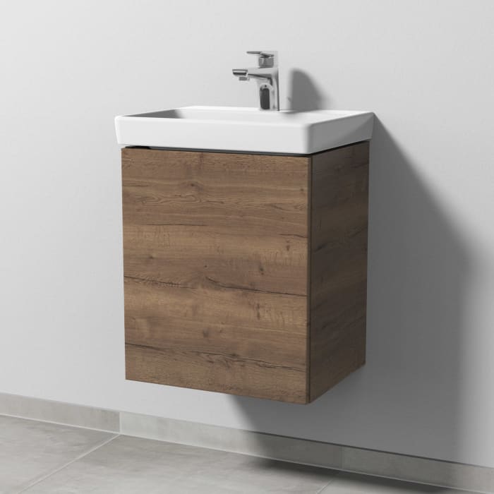 Sanipa 3way Waschtischunterbau für Keramik-Waschtisch Avento 45 cm, 1 Tür, Anschlag links, mit Push to open