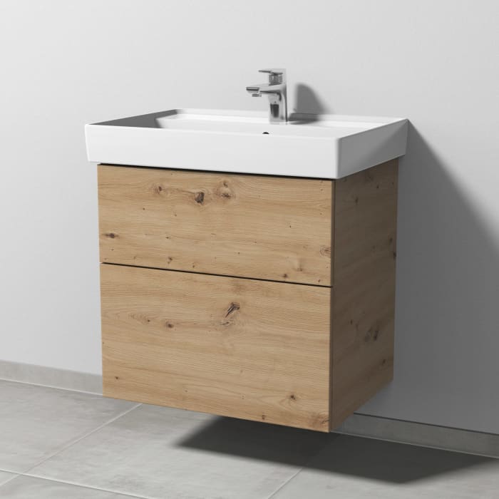 Sanipa 3way Waschtischunterbau für Keramik-Waschtisch Collaro 65 cm, 2 Auszüge mit Push to open