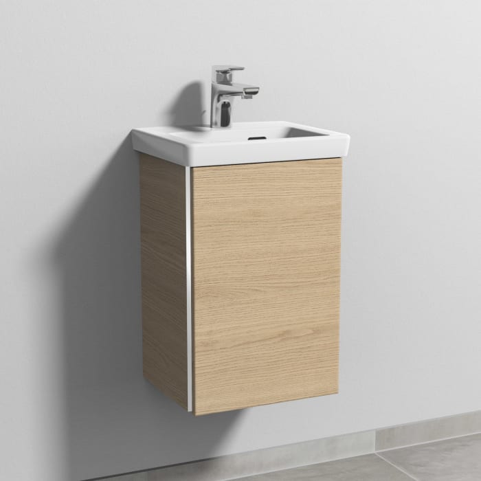 Sanipa 3way Waschtischunterbau für Keramik-Waschtisch Subway 3.0 37 cm, 1 Tür, Anschlag rechts, mit Griffleiste