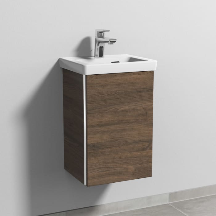 Sanipa 3way Waschtischunterbau für Keramik-Waschtisch Subway 3.0 37 cm, 1 Tür, Anschlag rechts, mit Griffleiste