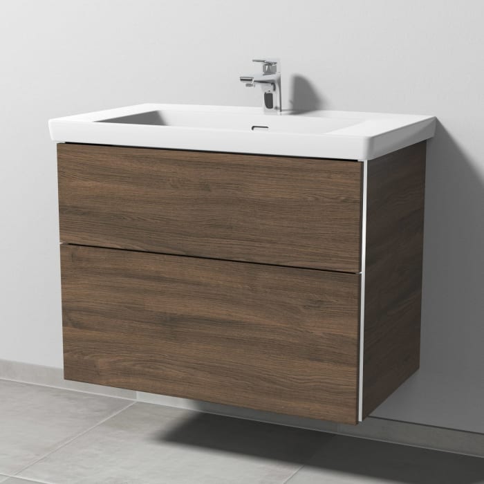 Sanipa 3way Waschtischunterbau für Keramik-Waschtisch Subway 3.0 80 cm, 2 Auszüge mit Griffleisten