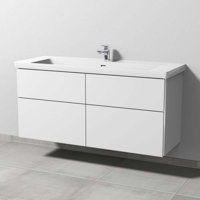 Sanipa 3way Waschtischunterbau für Keramik-Waschtisch Subway 3.0 130 cm, 4 Auszüge mit Griffleisten