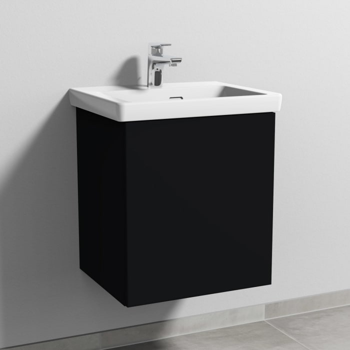 Sanipa 3way Waschtischunterbau für Keramik-Waschtisch Subway 3.0 50 cm, 1 Tür, Anschlag rechts, mit Push to open