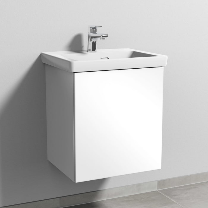 Sanipa 3way Waschtischunterbau für Keramik-Waschtisch Subway 3.0 50 cm, 1 Tür, Anschlag rechts, mit Push to open