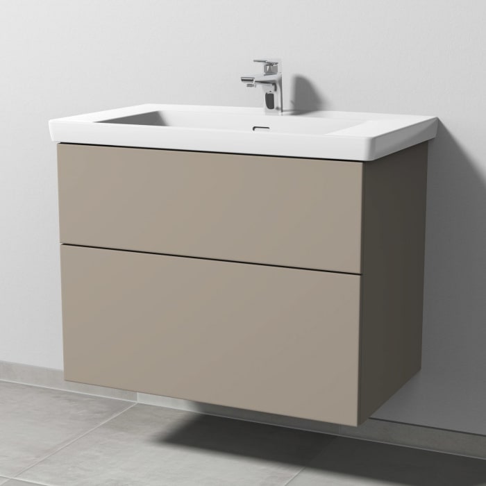 Sanipa 3way Waschtischunterbau für Keramik-Waschtisch Subway 3.0 80 cm, 2 Auszüge mit Push to open