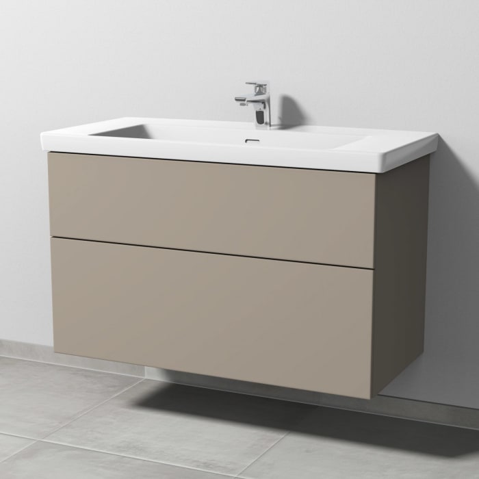 Sanipa 3way Waschtischunterbau für Keramik-Waschtisch Subway 3.0 100 cm, 2 Auszüge mit Push to open