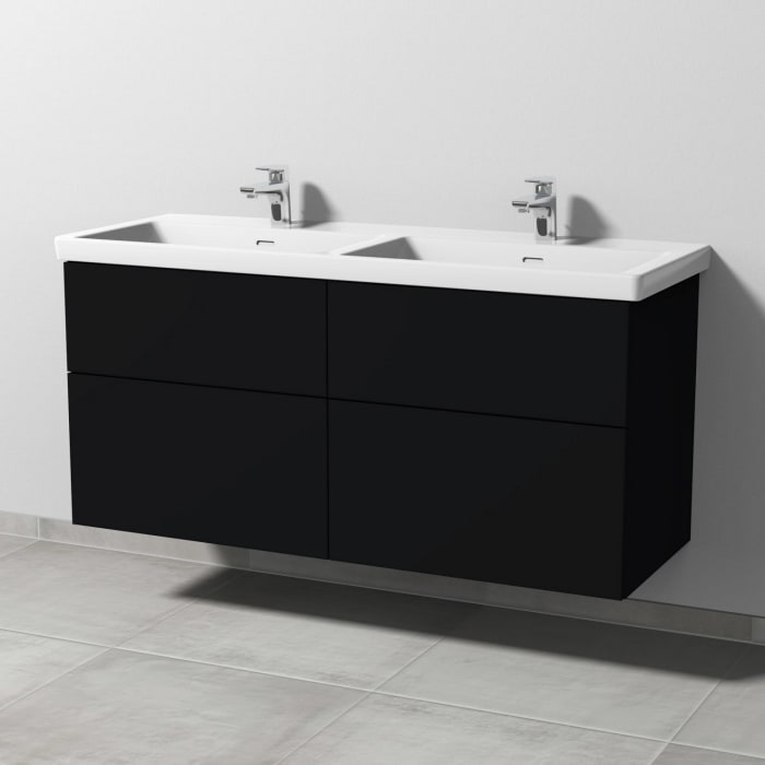 Sanipa 3way Waschtischunterbau für Keramik-Waschtisch Subway 3.0 130 cm für Doppelwaschtisch, 4 Auszüge mit Push to open