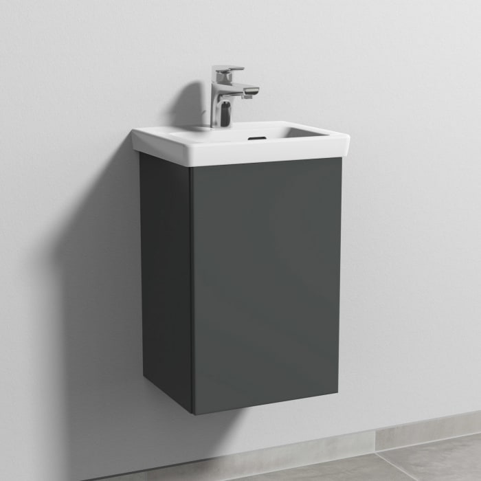 Sanipa 3way Waschtischunterbau für Keramik-Waschtisch Subway 3.0 37 cm, 1 Tür, Anschlag rechts, mit Push to open