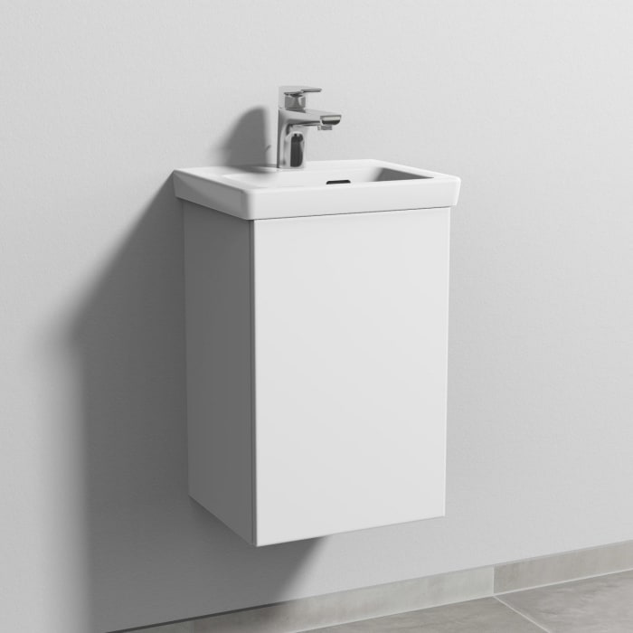 Sanipa 3way Waschtischunterbau für Keramik-Waschtisch Subway 3.0 37 cm, 1 Tür, Anschlag rechts, mit Push to open