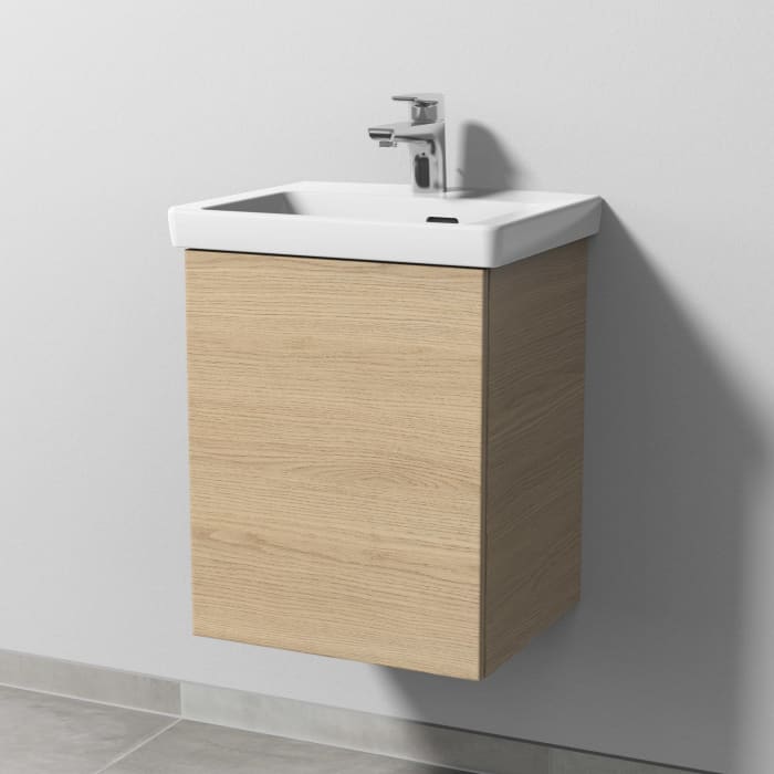 Sanipa 3way Waschtischunterbau für Keramik-Waschtisch Subway 3.0 45 cm, 1 Tür, Anschlag links, mit Push to open