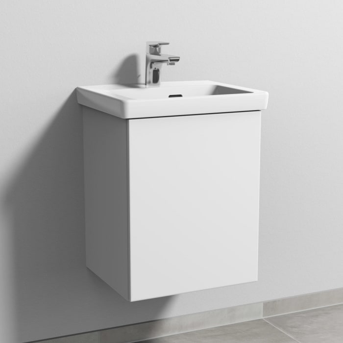 Sanipa 3way Waschtischunterbau für Keramik-Waschtisch Subway 3.0 45 cm, 1 Tür, Anschlag rechts, mit Push to open