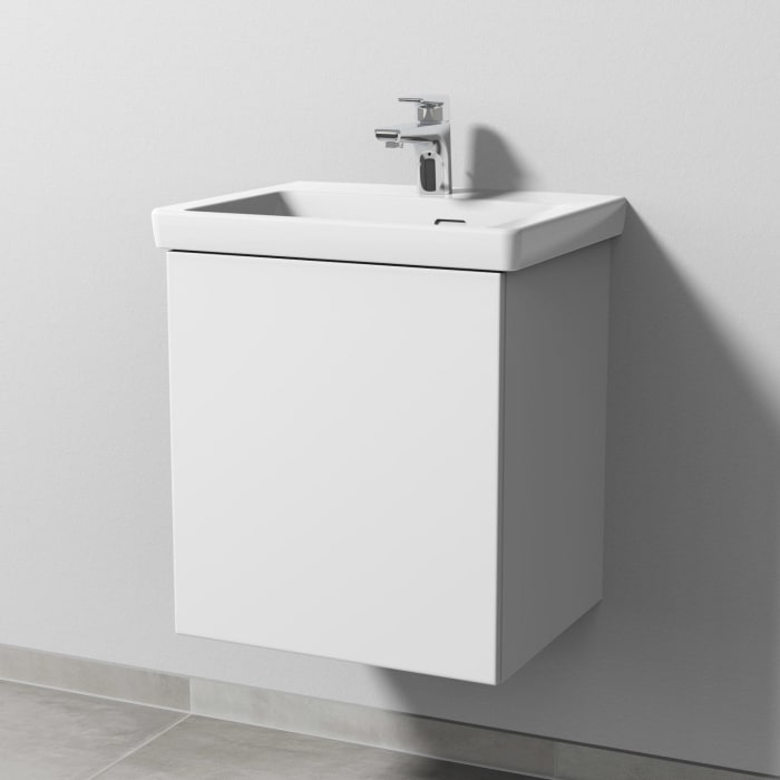 Sanipa 3way Waschtischunterbau für Keramik-Waschtisch Subway 3.0 50 cm, 1 Tür, Anschlag links, mit Push to open