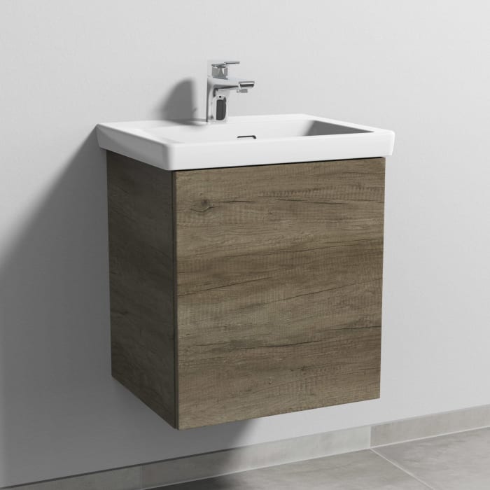 Sanipa 3way Waschtischunterbau für Keramik-Waschtisch Subway 3.0 50 cm, 1 Tür, Anschlag rechts, mit Push to open