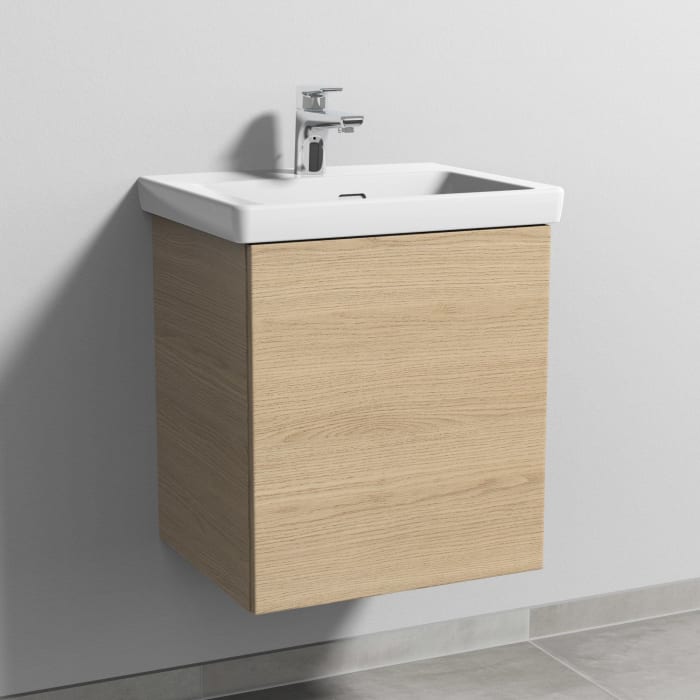 Sanipa 3way Waschtischunterbau für Keramik-Waschtisch Subway 3.0 50 cm, 1 Tür, Anschlag rechts, mit Push to open