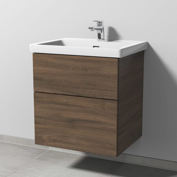 Sanipa 3way Waschtischunterbau für Keramik-Waschtisch Subway 3.0 60 cm, 2 Auszüge mit Push to open