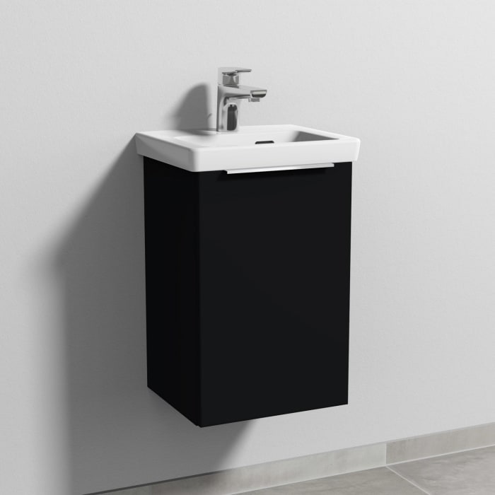 Sanipa 3way Waschtischunterbau für Keramik-Waschtisch Subway 3.0 37 cm, 1 Tür, Anschlag rechts, mit Aufsatzgriff