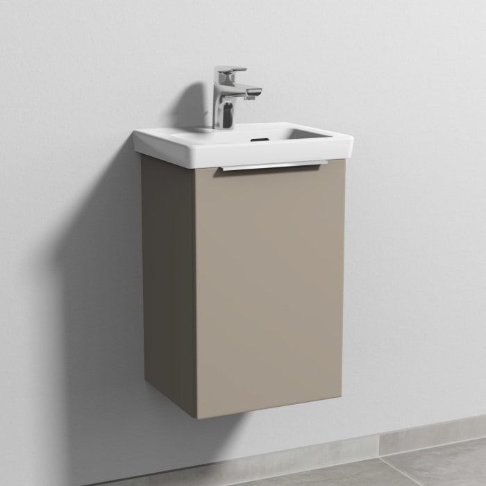 Sanipa 3way Waschtischunterbau für Keramik-Waschtisch Subway 3.0 37 cm, 1 Tür, Anschlag rechts, mit Aufsatzgriff